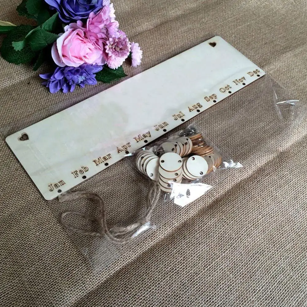 

Special Days Reminder Board Home Hanging Decor Wooden Calendar Board Birthday Wedding Gift Hanging Ornament New Year Decoration