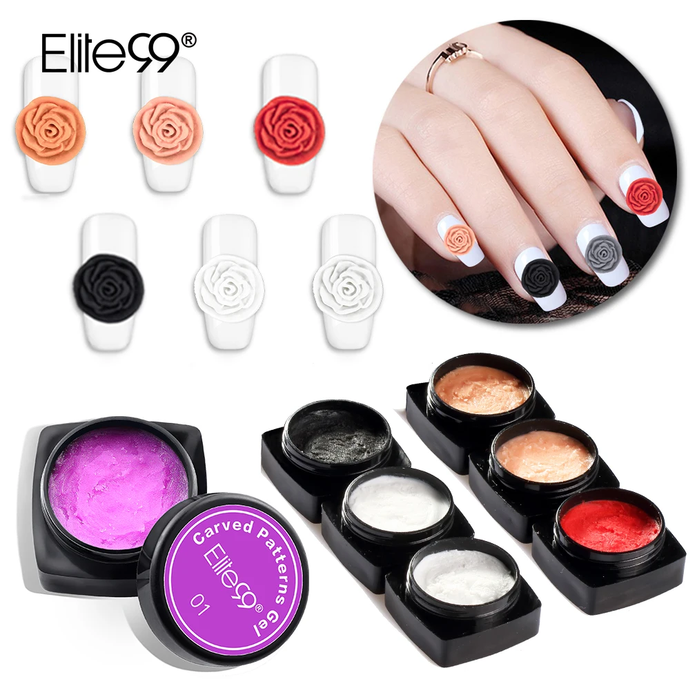 Elite99 3D Carved Patterns Nail Gel Varnish Nails For Modeling Sculpture Painting Lacquer Art Manicure | Красота и здоровье