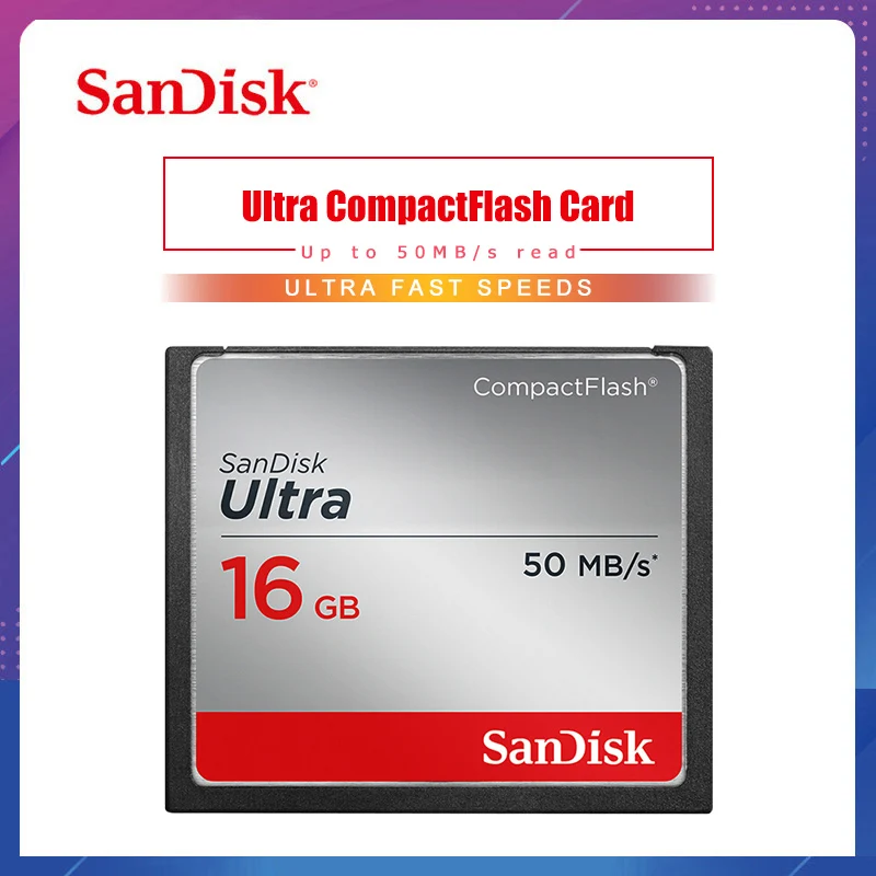 Оригинальная карта памяти SanDisk 16 ГБ CF подходит для ультракомпактной флеш карты 50