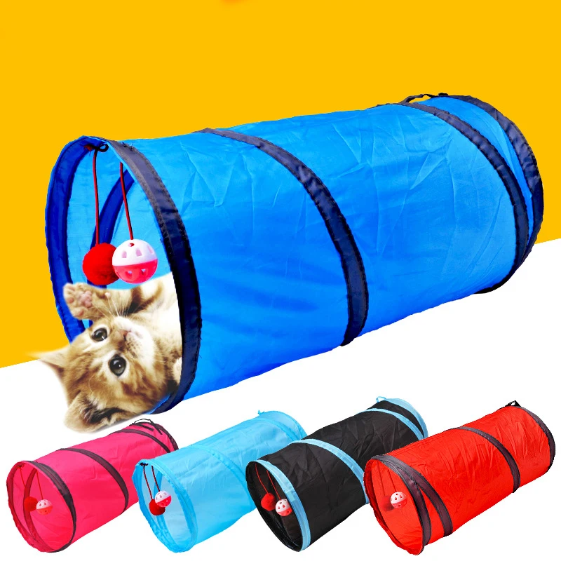

Cat ringing paper two-way cat tunnel foldable ground My Neighbor Totoro channel pet educational toy drill bucket with bell