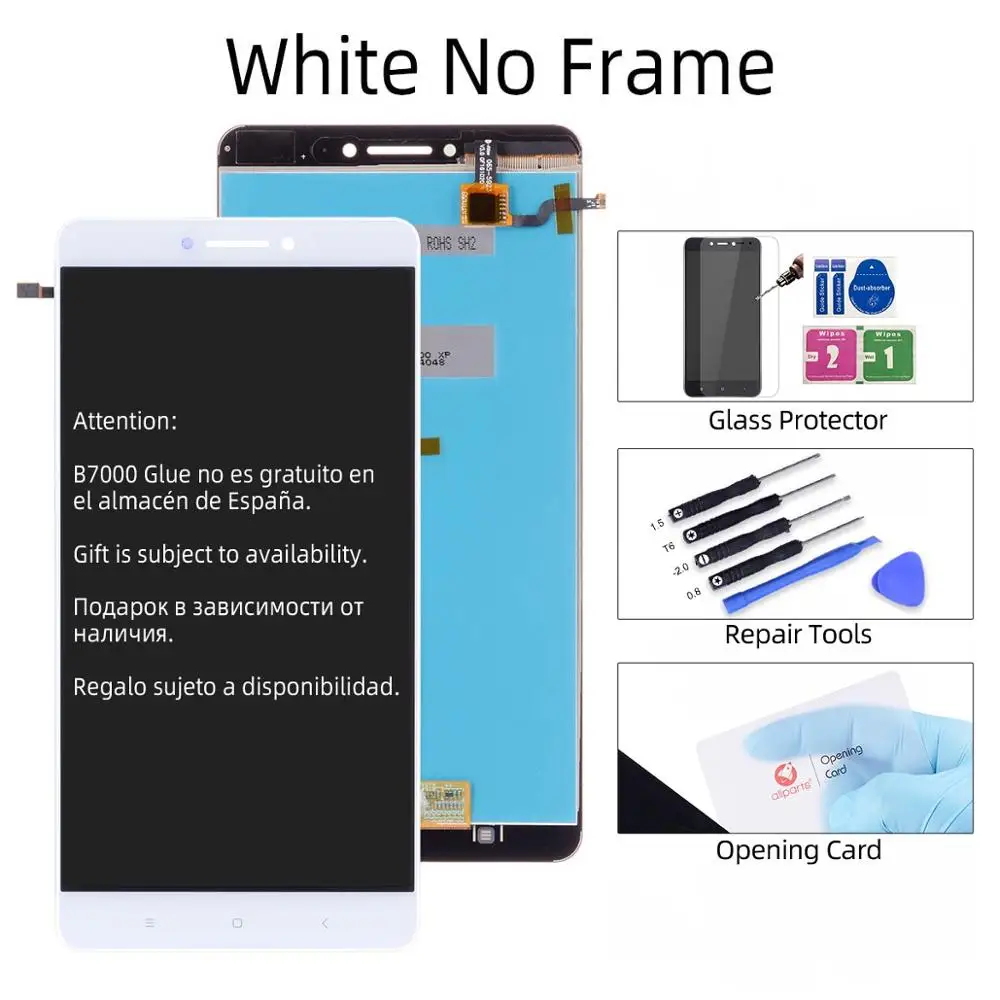 No Frame White Дисплей для XIAOMI Mi Max LCD в сборе с тачскрином на рамке 6.44'' Черный и белый золото - Цвет: No Frame White