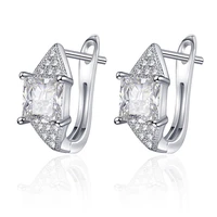 luxury multi color cubic zirconia stud earrings gem stone ear studs square cz earrings for women temperament jewelry charm gifts
