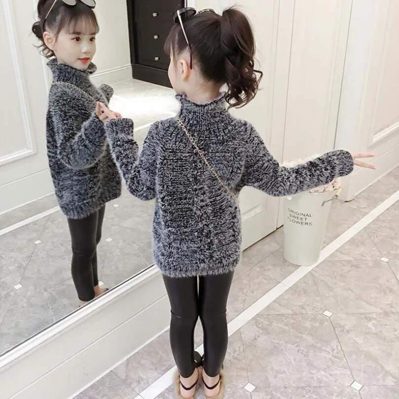 Одежда для девочек Детская осенняя теплая куртка Детский Зимний вязаный