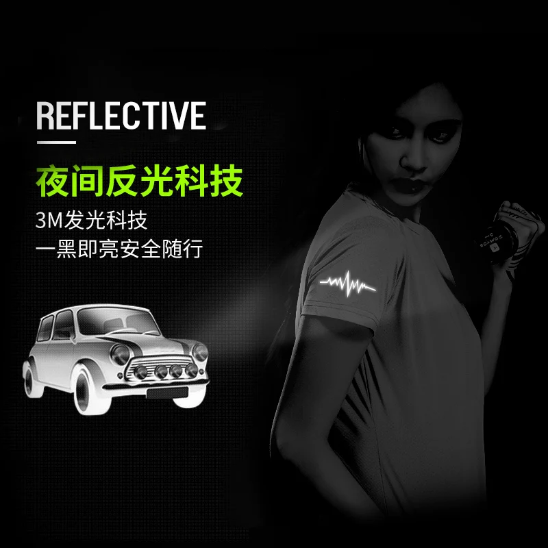 

2 Pieces Tshirts IFRICH Quick Drying T Shirt for Couple Men Reflective Fitness Casual T-shirt Summer Sportwear Running Tops Tees