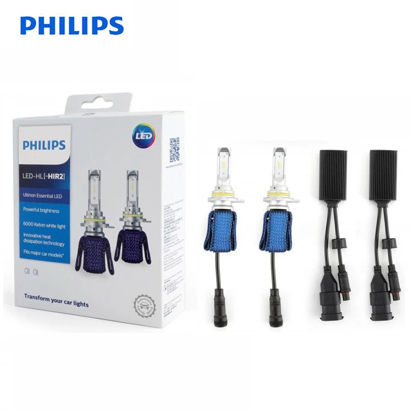 Светодиодсветодиодный лампа Philips H4 H7 H8 H11 H16 9005 9006 9012 HB3 HB4 HIR2 Ultinon Essential LED 6000K