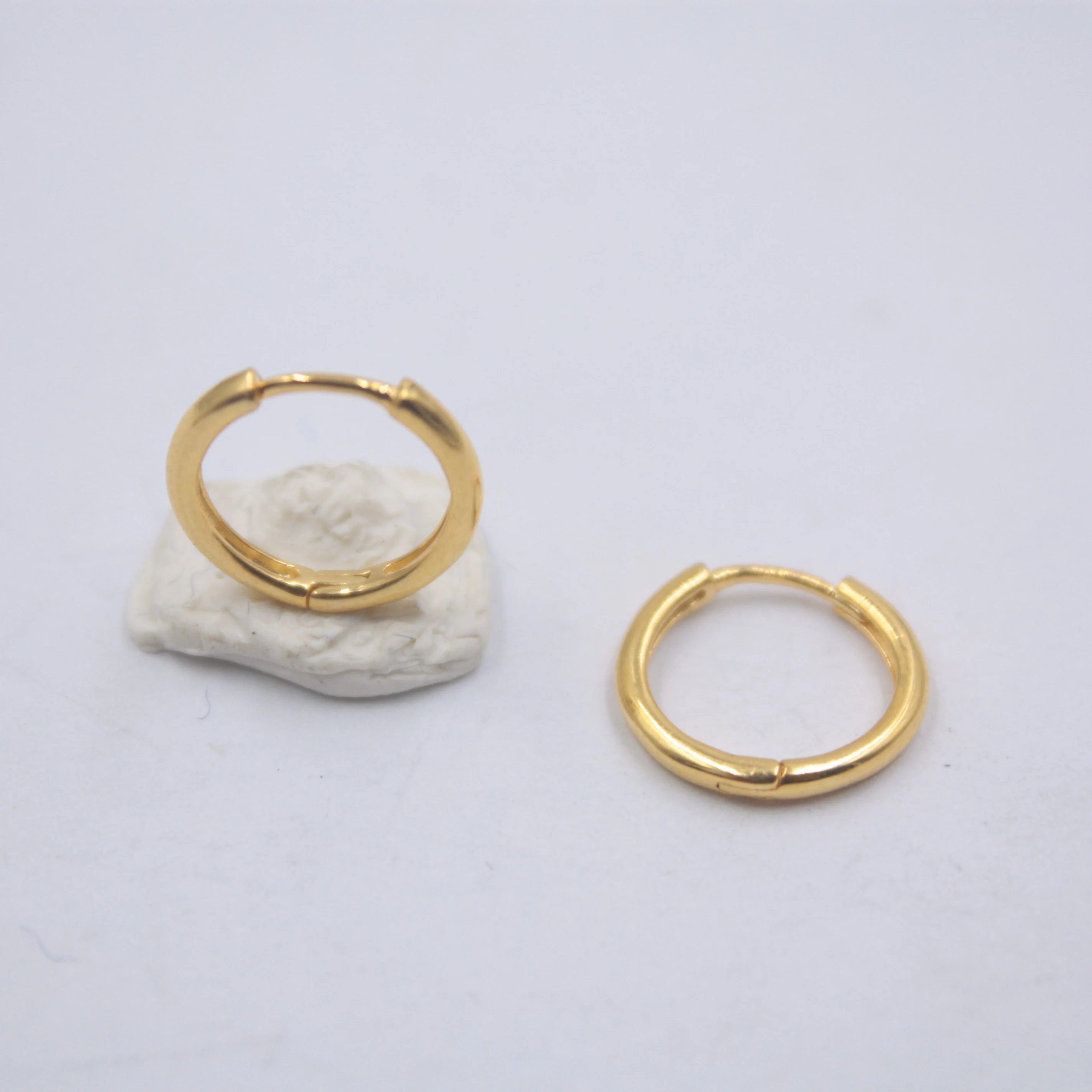 Чистый с покрытием из розового золота 18 К серьги в виде колец для Для