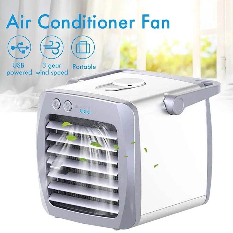 

Портативный охладитель воздуха, настольный супер тихий мини-кондиционер, стандартный вентилятор для дома, офиса, комнаты @ ls