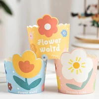 75 pcs flower cupcake paper cups wrapper wedding cake mold muffin cupcake liners baking cup set bakery party supplies