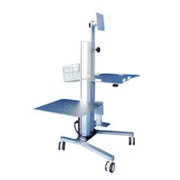 medical standing trolley rolling cart computer medical trolley