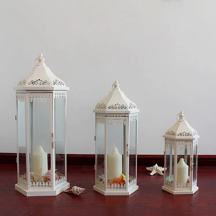 Ветрозащитный белый роскошный подсвечник стеклянный минималистичный Большой