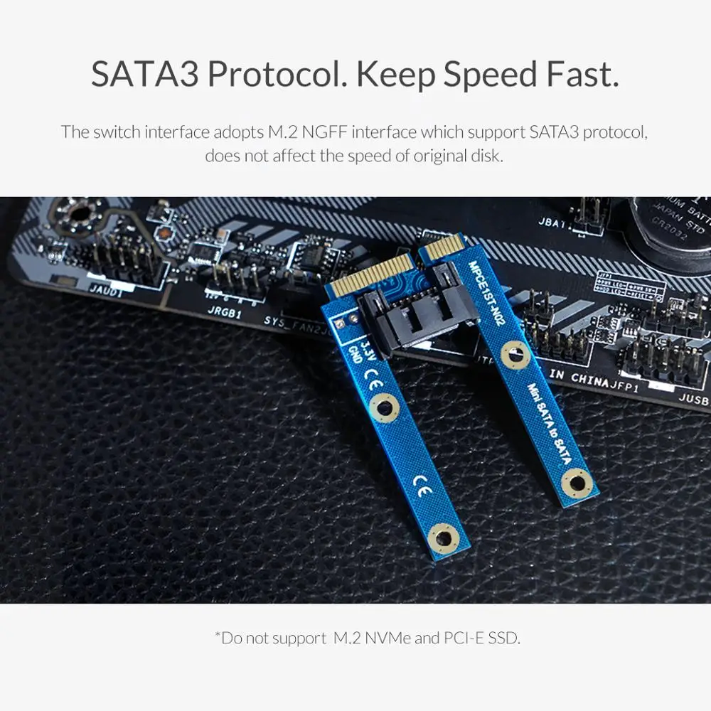 ORICO SATA 7PIN к адаптер mSATA SATA3 протокол плоский тип SSD SATA3.0 SATAIII полный размер по