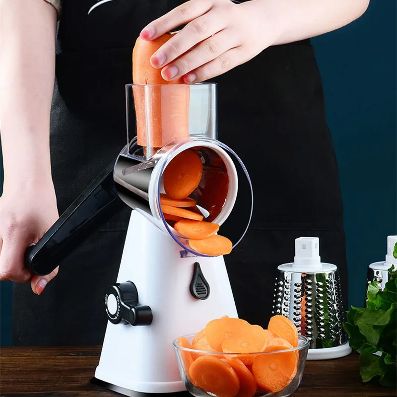 

Kitchen Helper 3 In1 Manual Vegetable Cutter Mandoline Slicer Potato Cheese Grater Grind Garlic Home Kitchen Accessories Tools