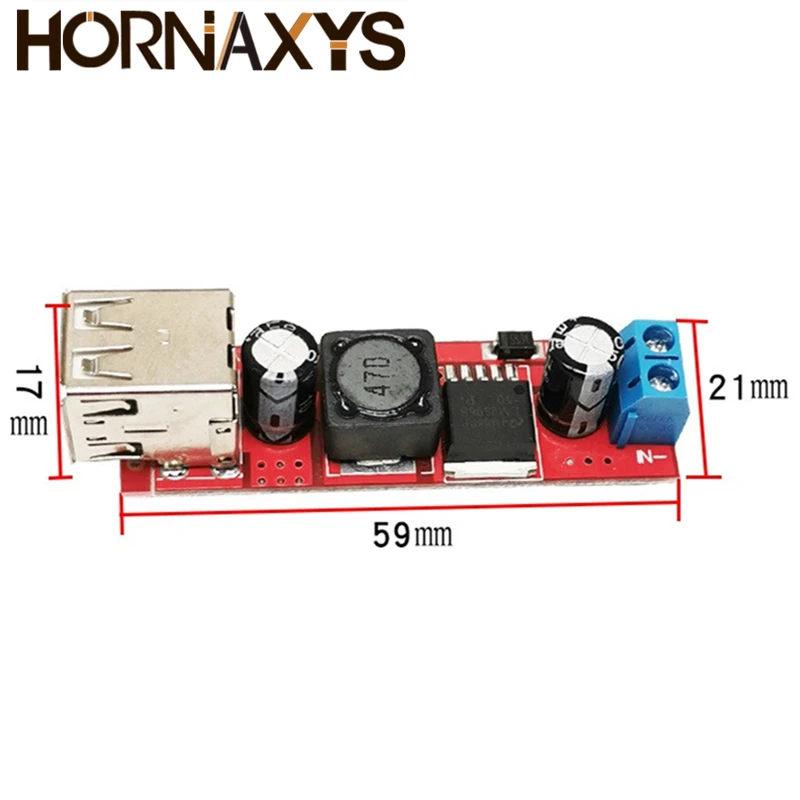 Модуль понижающего преобразователя с двумя USB-портами 6-40 В постоянного тока в 5 3 А