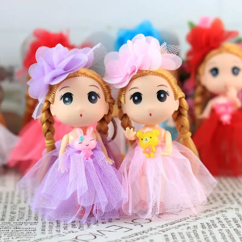 Милая Цветочная юбка спутанная кукла модная девушка Маленькая подвеска для