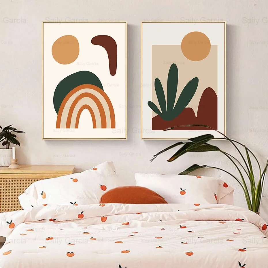 

Modern Landscape Canvas Painting Abstract Plant Sun Wallpaper Nordic Poster Picture Printing Craft Decoration Home Living Room