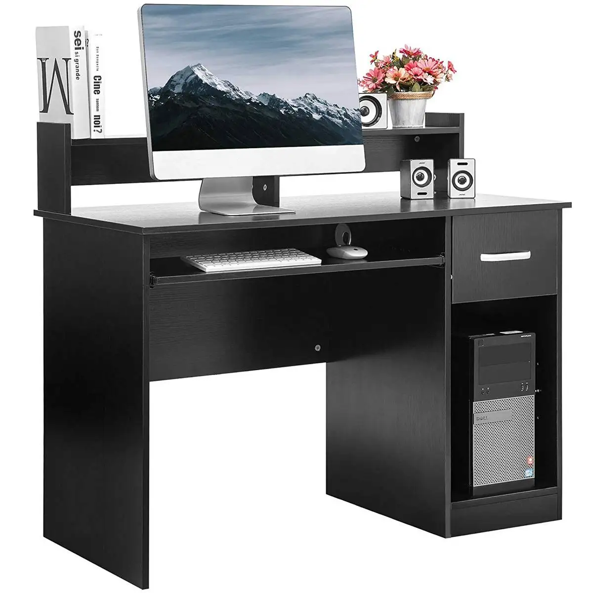 

High Capacity Computer Table Laptop stand With Bookshelf And Drawer Student Writing Desk Furniture for Bedroom Workstation