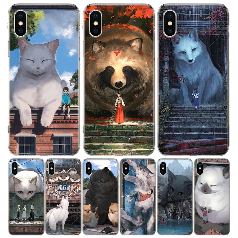 

Cartoon Animals Fox Cat Dog Silicon Call Phone Casing For Apple iPhone 11 13 Pro Max 12 Mini 7 Plus 6 X XR XS Case 8 6S SE 5S +