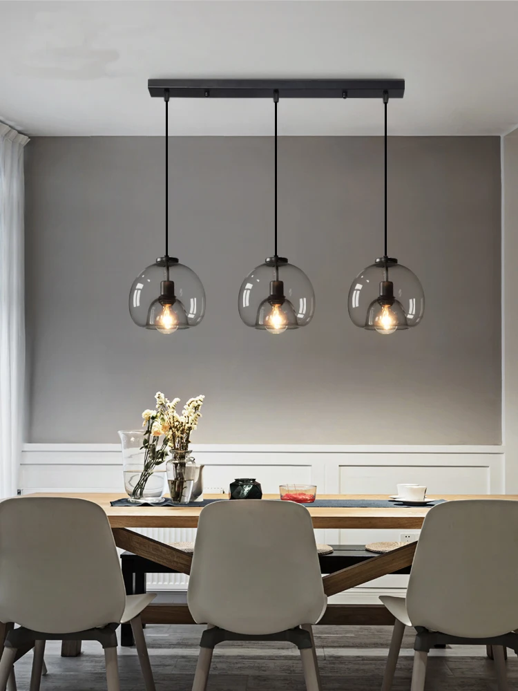 Modern Led Pendant Lights Lighting for Bar Restaurant Dining Room Office Study Loft Indoor Grey Glass Ball Decor Hanging Lamps | Освещение