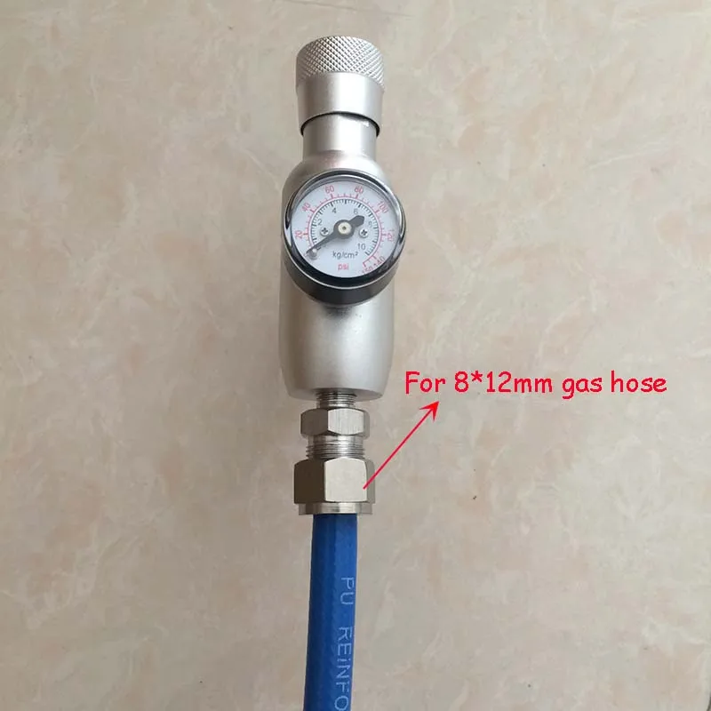 For ID 8mm hose Регулируемое СО2 зарядное устройство, мини со2 регулятор, Kegging зарядное устройство со специальным газовым шланговым разъемом(без шланга - Цвет: For ID 8mm hose