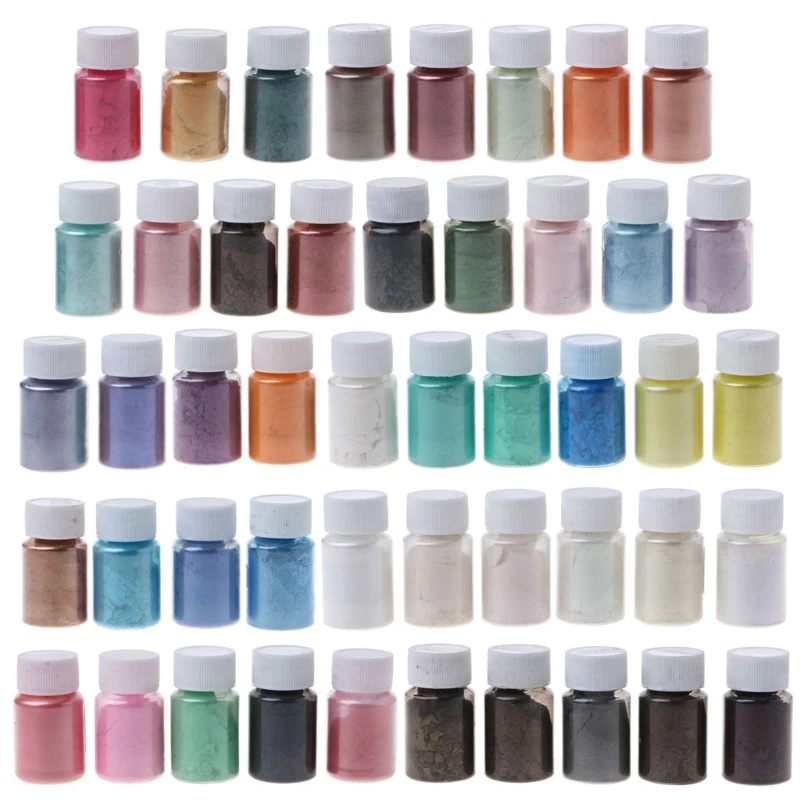 

47 Colors Pigments Brilliant Mica Powder Kit Epoxy Resin Colorant Makeup Bath Bomb Soap Candle Making Powder Pigment Kit