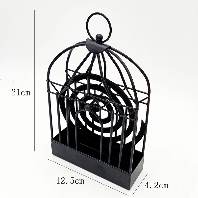 

Nordic Gold Birdcage Mosquito Coil Holder Summer Days Iron Mosquito Repellent Incense Rack Plate Home Decoration