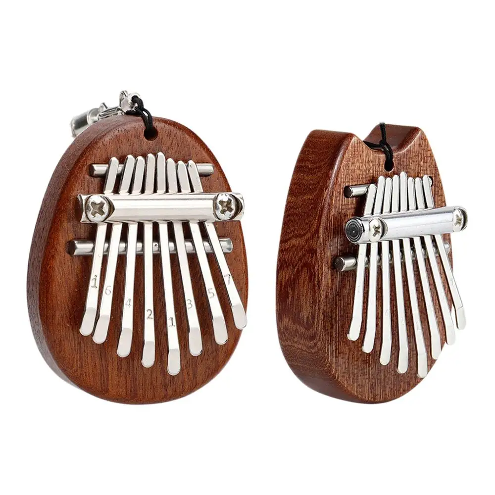 

8 Keys Mini Kalimba Thumb Piano Mbira Solid Wood Gift Toy With Lanyard Pendant Gifts for Beginners