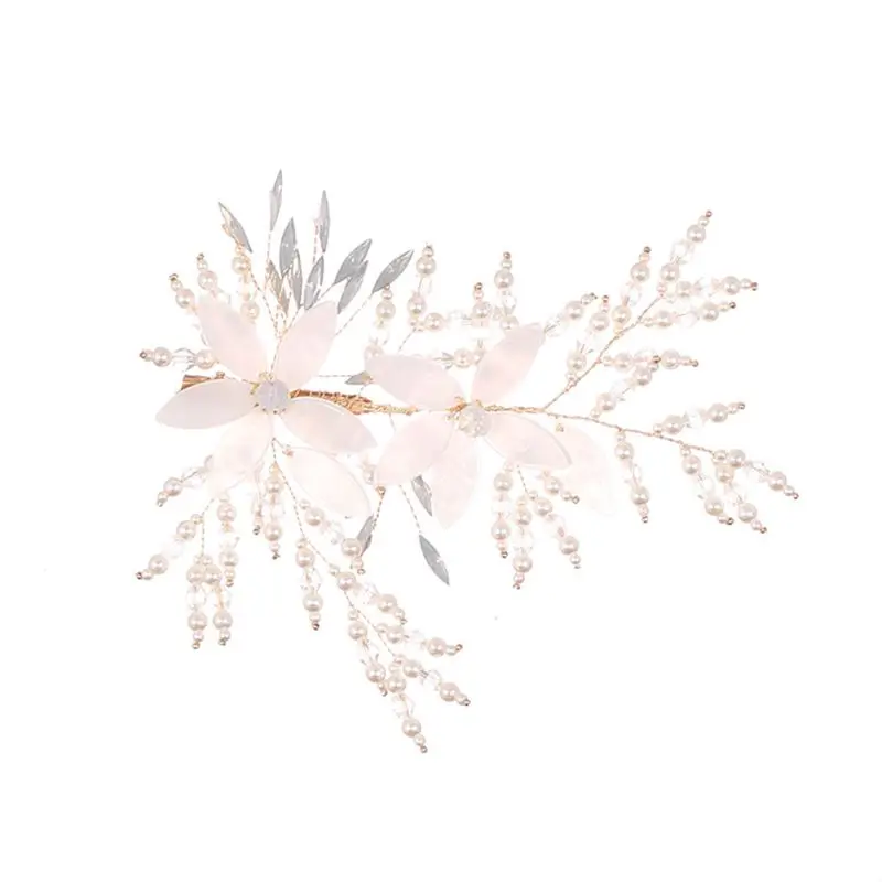 

Woman Hair Clip Faux Crystal Rhinestone Flower Alligator Hairpin Imitation Pearl Beaded Styling Barrette Women Headpiece