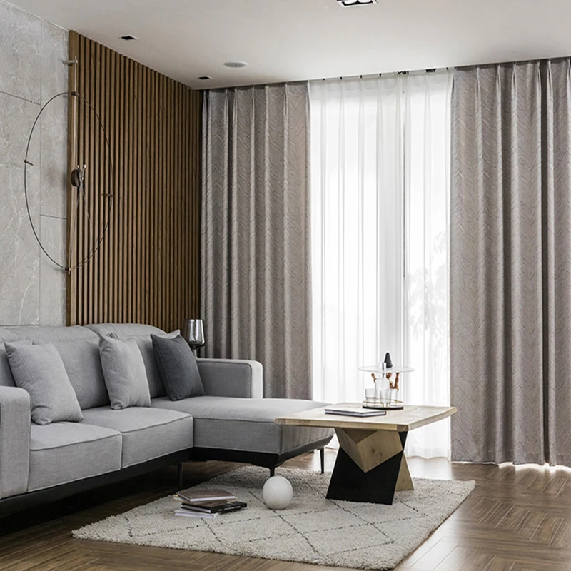 Nordic роскошные современные утолщенной синели в полоску Шторы для Гостиная