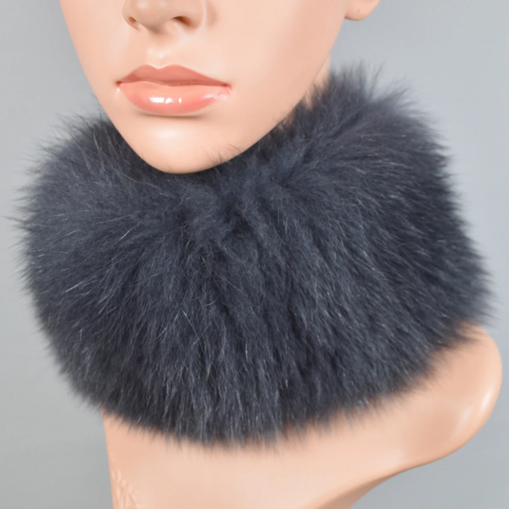 New Style Brand Women Real Fox Fur Scarf Girls Warm Knitted Good Elastic Ring Headband Natural Soft Scarves |