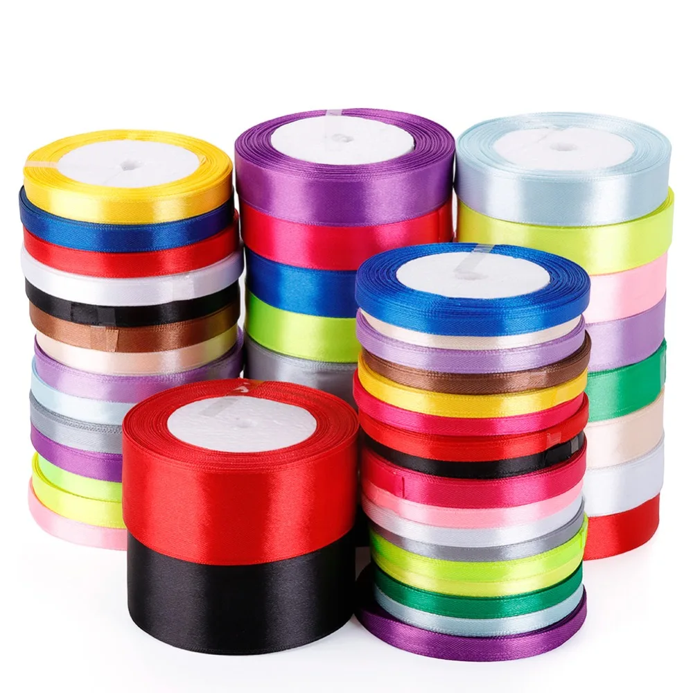 25 ярдов/рулон атласная лента оптовая продажа подарочная упаковка Рождественское