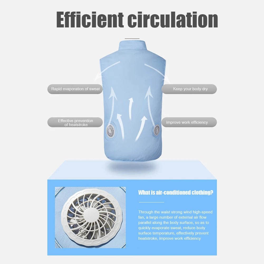 

Summer Air-Conditioning Fan Vest Men Women Outdoor Sports Work Cooling Suit High Temperature Protective Outdoor Sportwear