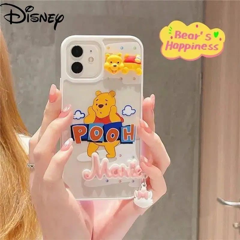 

Disney Cute Cartoon Cream Pooh Original Phone Case for iPhone 7/8P/X/XR/XS/XSMAX/11/12Pro/12min Phone Girls Case Cover