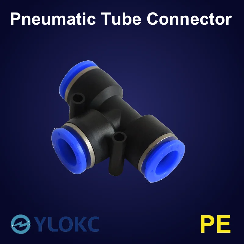 

Т-образный Пневматический фитинг для труб, быстроразъемный соединитель PE, 4 мм, 6 мм, 8 мм, 10 мм, 12 мм, 14 мм, 16 мм для соединения воздуха и воды