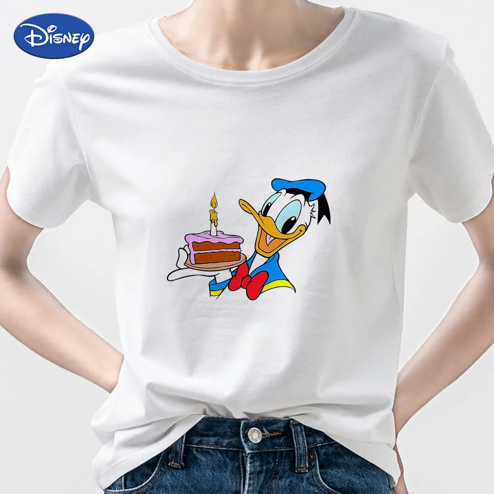 

Disney Tshirt Femme Donald Duck Birthday Gift Summer New Arrivals Aesthetic Clothes Kawaii Vogue Well Being Plus Size Harajuku