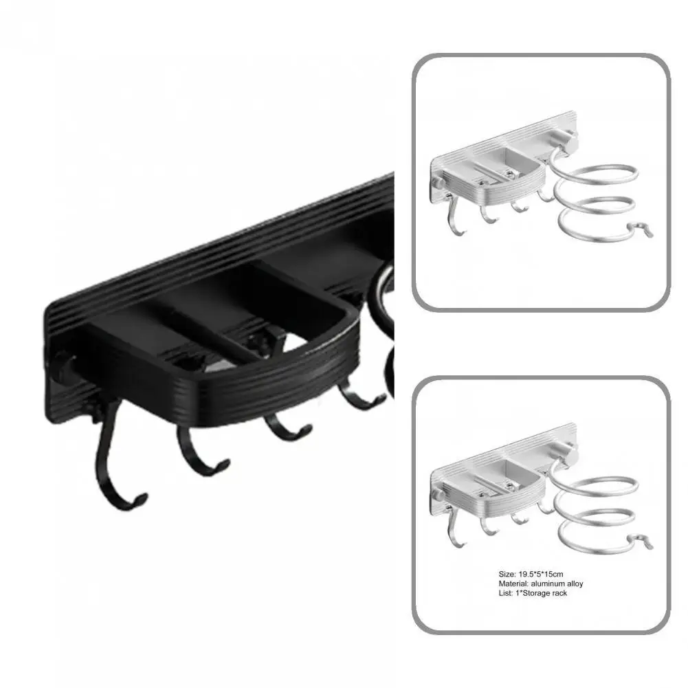 

Современный Органайзер из алюминиевого сплава для ванной комнаты, держатель воздуходувки, бесцветный воздуходувка, стойка, водонепроницае...