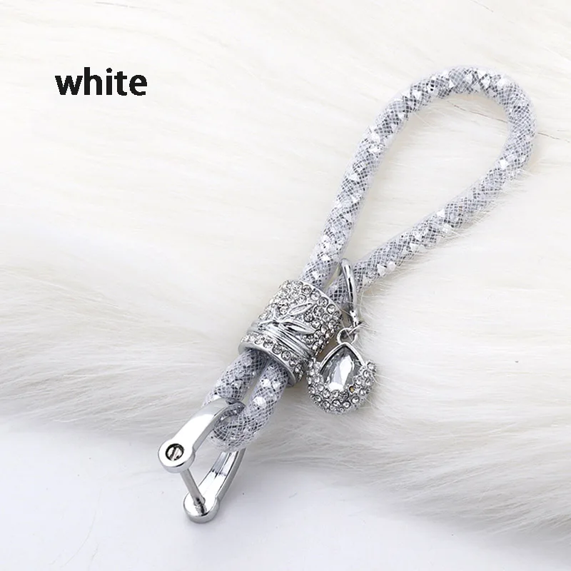 

Leather plastic crystal fiver colors keychain keychain accessories keychain holder Car KeyChain High-Grade Pendant Jewelry new