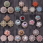 6 шт.лот кнопки ювелирные изделия 18 мм кнопки смешанные цвета розовое золото Кристалл горный хрусталь цветы металлические защелки для кнопки браслета