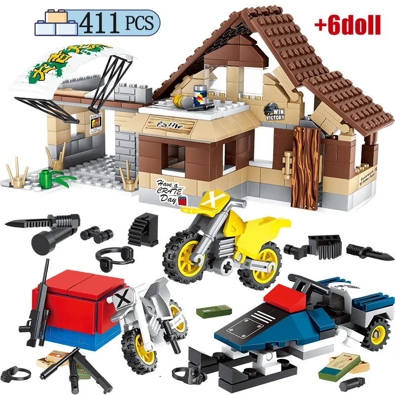 411 шт. Детский конструктор солдат|Блочные конструкторы| |