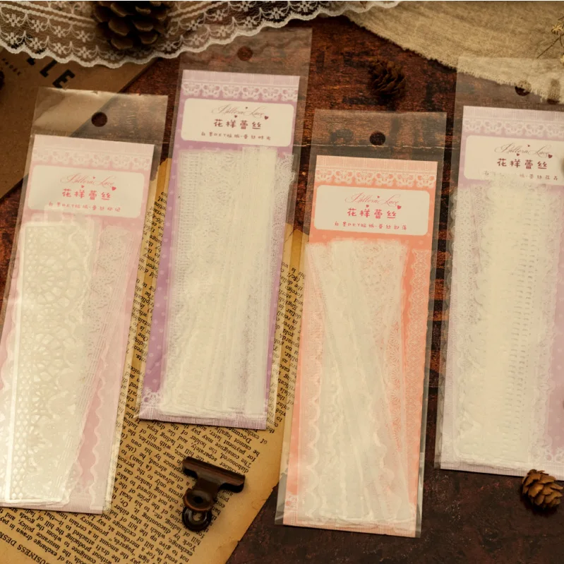 

20 шт./упак., длинное платье с цветочным узором кружево линия Стиль ПЭТ Стикеры как Скрапбукинг DIY подарочная упаковка этикеток декоративные ...