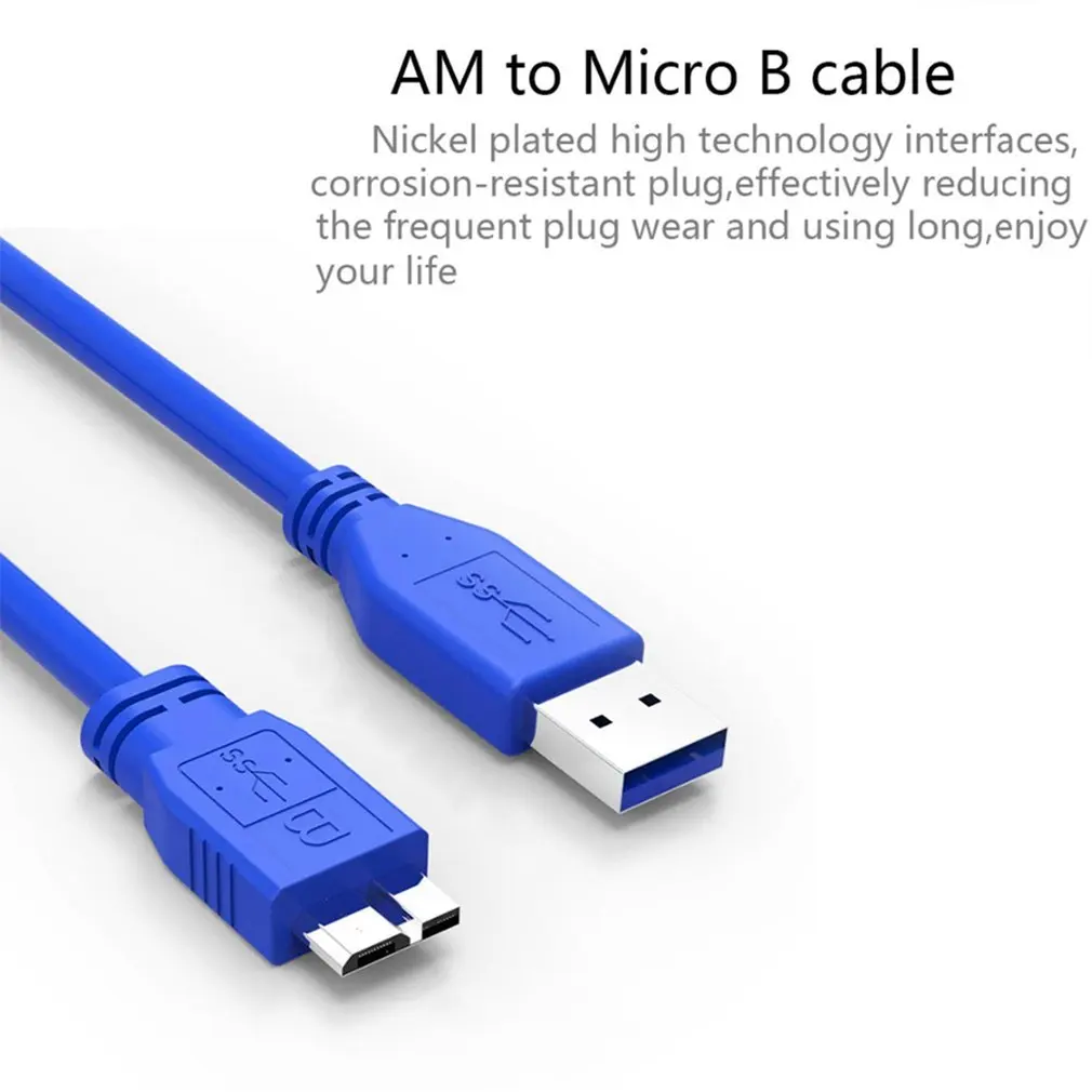 Кабель USB 3,0 A-Micro B для WD Seagate для внешнего жесткого диска Samsung, многофункциональный синий кабель B (art.: 3920b5a67e652) - 3920b5a67e652
