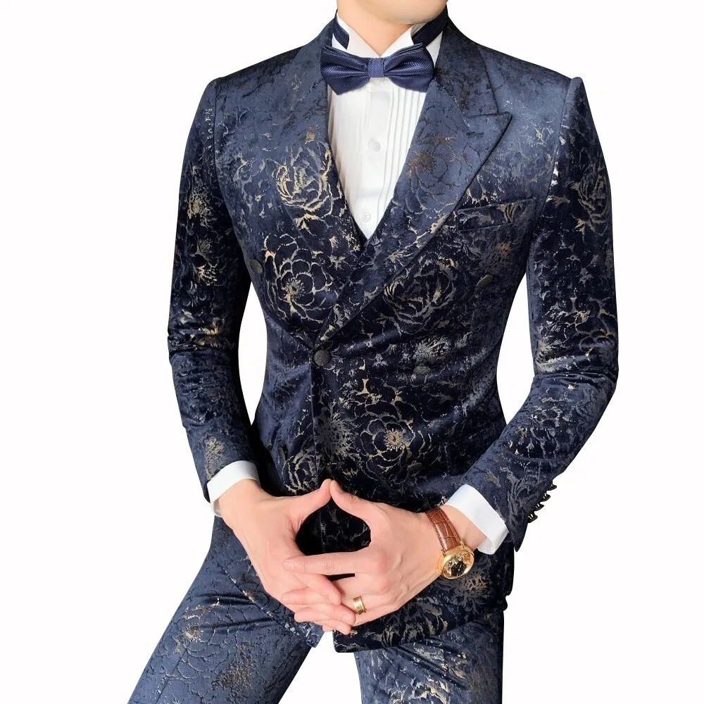 Высокое качество бархатные ужин парадный вечерний костюм джентльмена человек