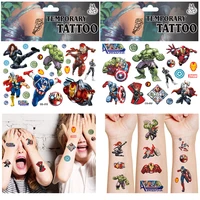 marvel iron man avengers originales tattoo sticker 1pcs action figure cartoon sticker kids girls christmas birthday gift