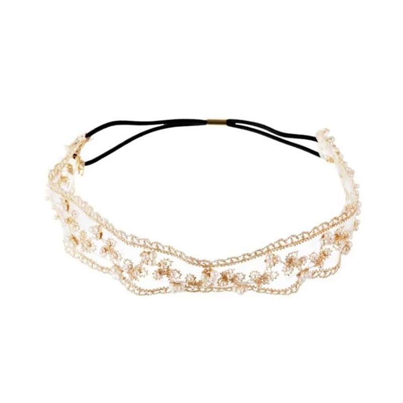 New Sexy White Black Lace Flower Elastic Headband for Women Female Hair Bands Wide Bridal Accessories Headwear |