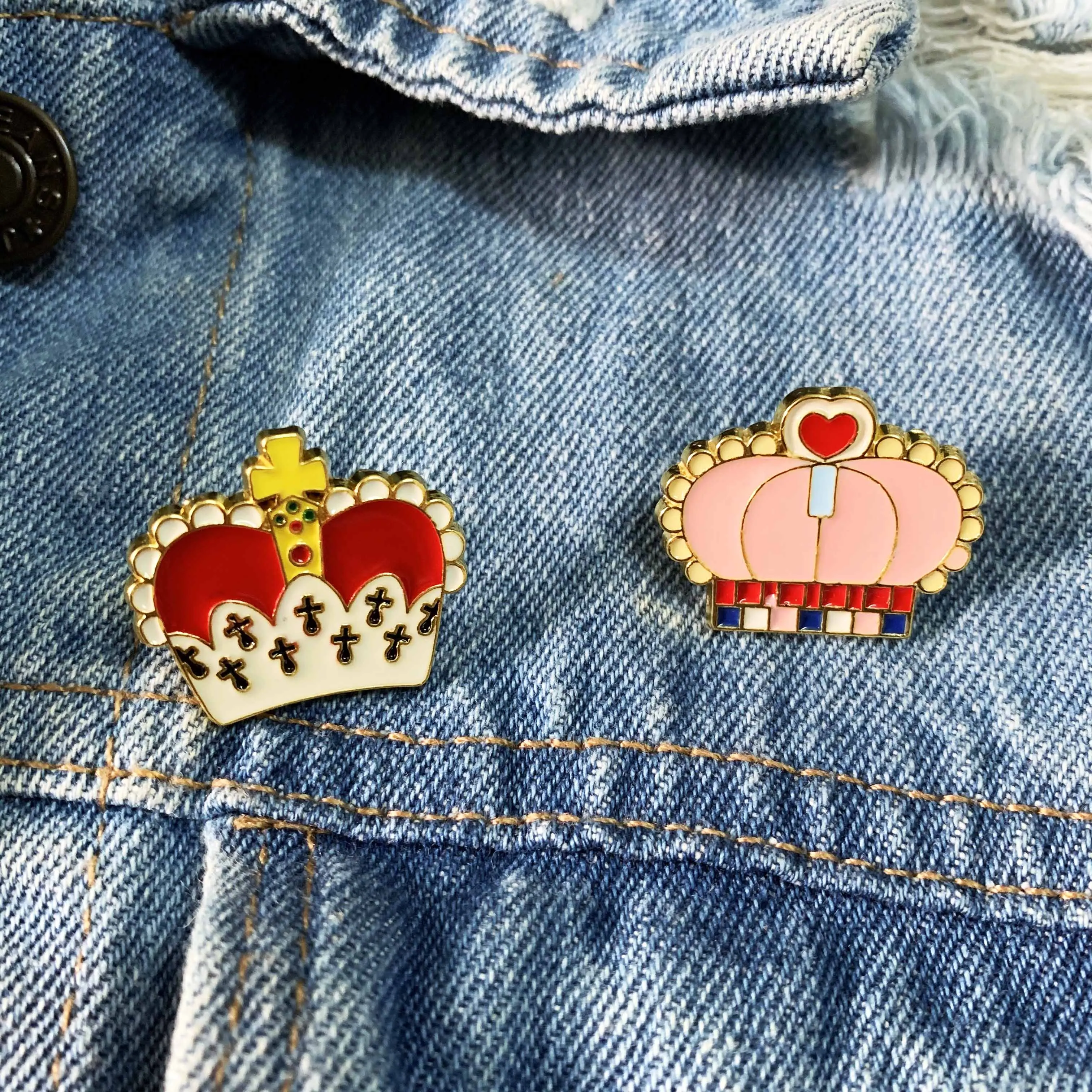 Эмалированные булавки в форме короны искусственная кожа булавка для лацкана