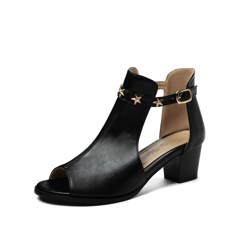 

New 2020 Women Sandals High Heeled Gladiator Buckle Sandals Peep Toe Women Summer Shoes Zapatos Mujer Size 34-43