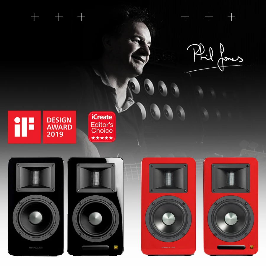 EDIFIER Airpulse A100 монитор с сенсорным Áudio Bluetooth 4,1 aptX Certificado de Áudio высокое resolução ВЧ de seda-cúpula AUX USB