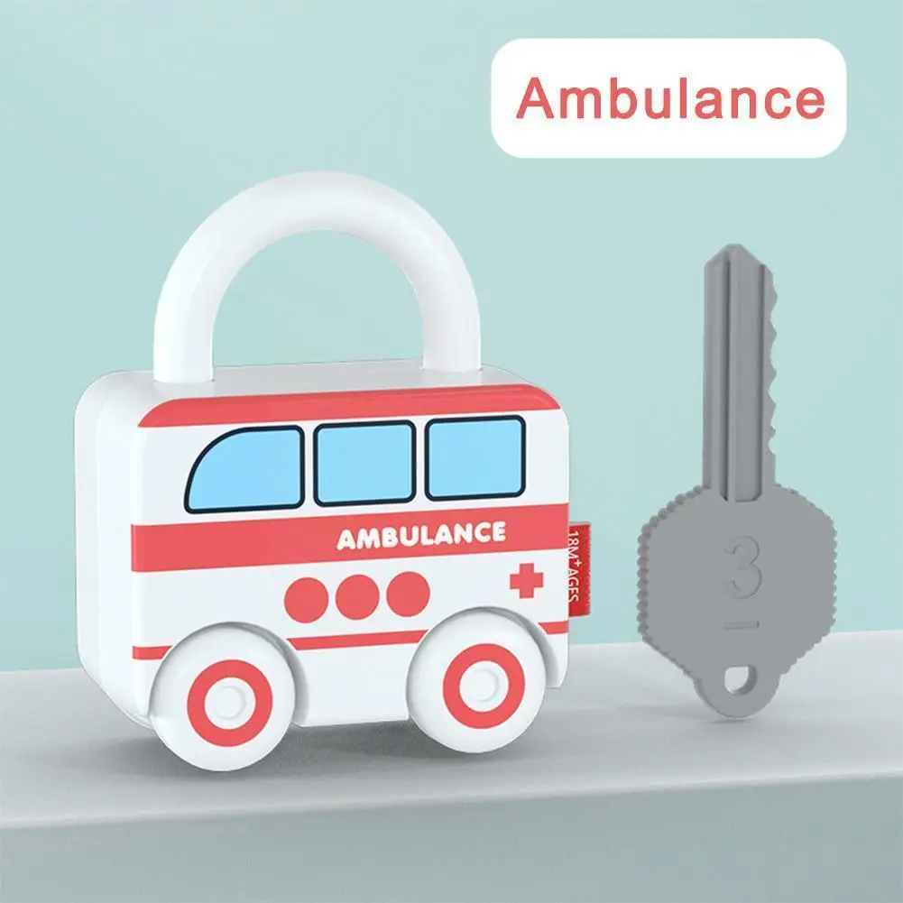 

Kids Learning Locks with Keys Educational Preschool Montessori Counting & Games Teaching Toys Numbers Car Toys Aids Matchin L4P6