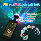 Автомобильный атмосферный светильник USB RGB лампа музыка Голосовое управление волшебный шар интерьер светодиодный USB клубный диско волшебный сценический эффект Освещение s