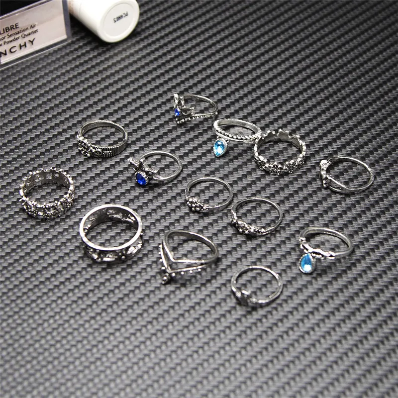 Женское кольцо с опалом ADOLPH 13 шт./компл. богемное Винтажное волнистым цветком в