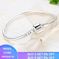 have certificate 100 original 925 silver 3mm softsmooth snake bone chain bracelet fit hand made beadscharms basis bracelet